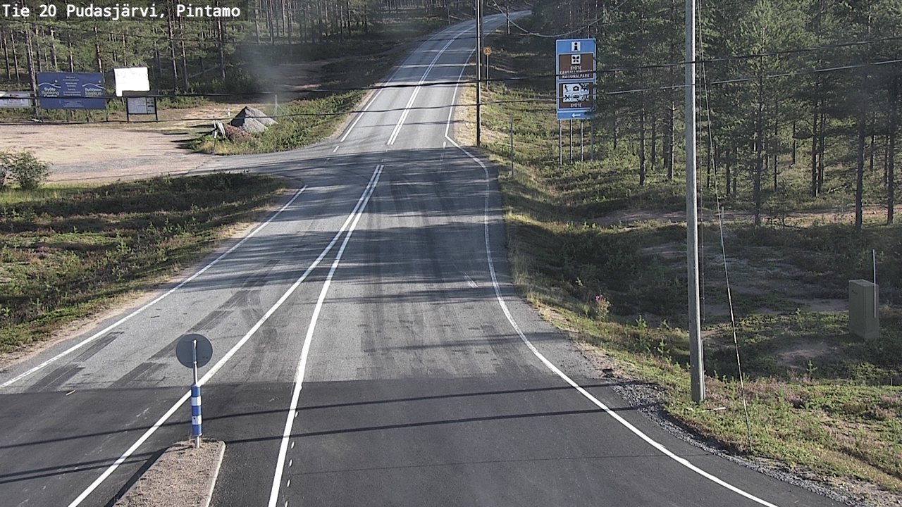 Weather Camera Image Road 20 Pudasjärvi, Pintamo, Pudasjärvi, Pohjois-Pohjanmaa