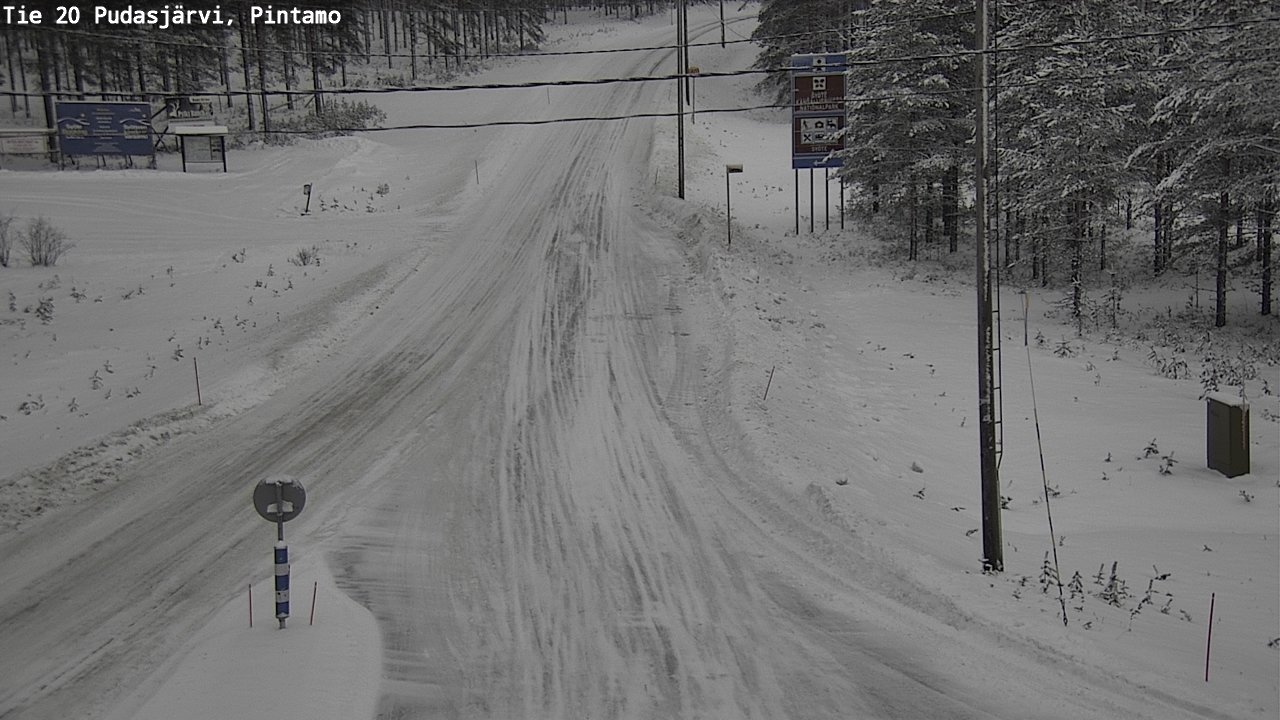 Weather Camera Image Väg 20 Pudasjärvi, Pintamo, Pudasjärvi, Pohjois-Pohjanmaa