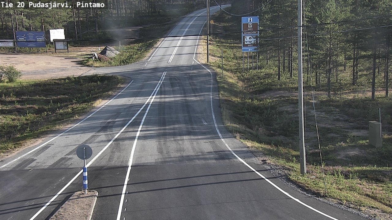 Weather Camera Image Road 20 Pudasjärvi, Pintamo, Pudasjärvi, Pohjois-Pohjanmaa