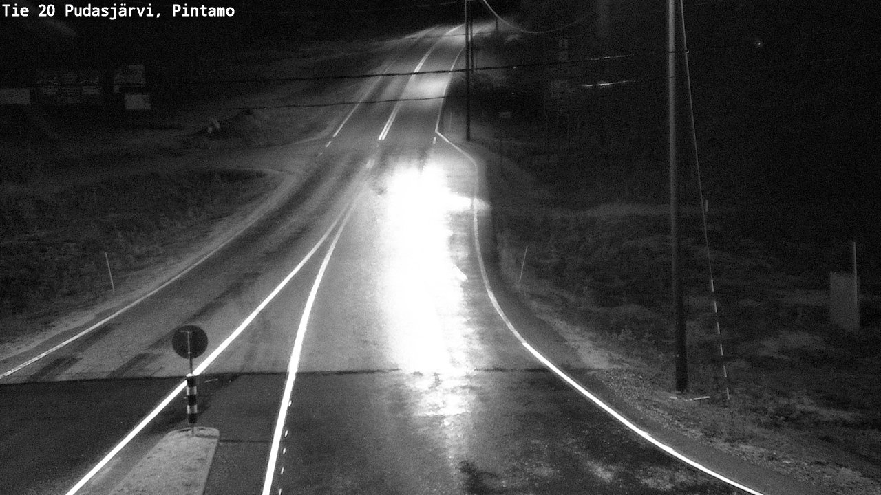 Weather Camera Image Road 20 Pudasjärvi, Pintamo, Pudasjärvi, Pohjois-Pohjanmaa