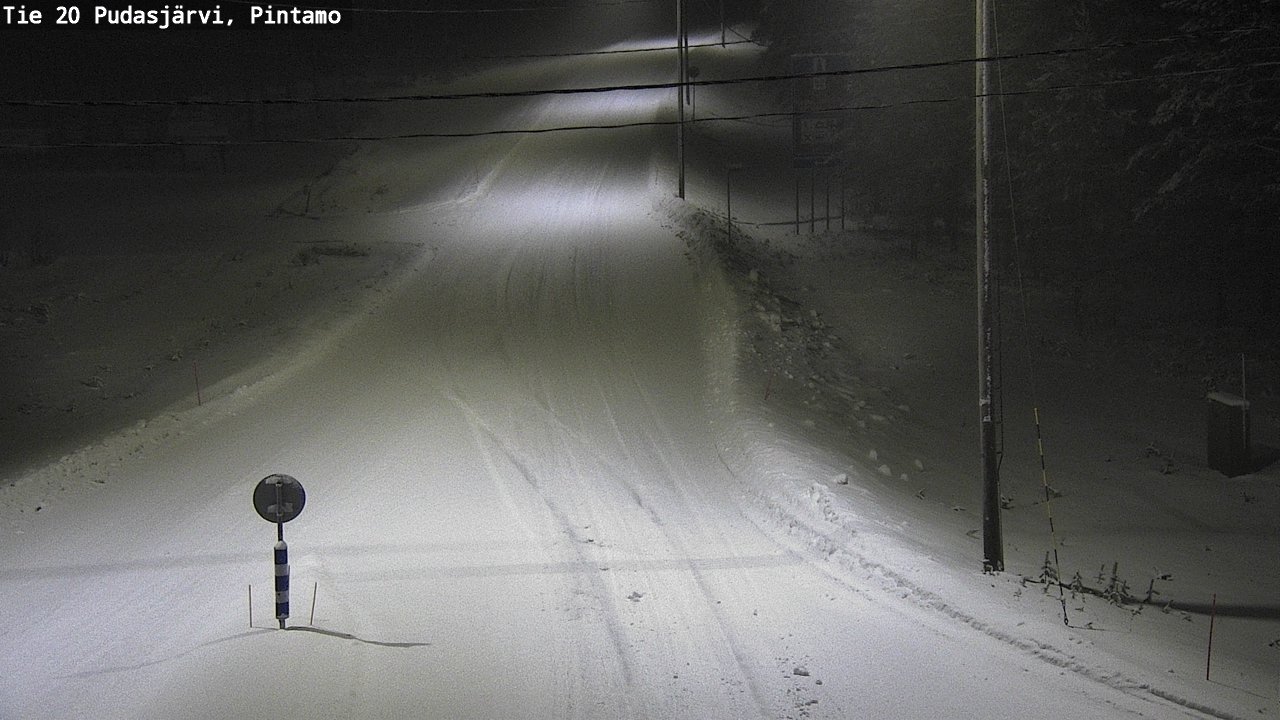 Weather Camera Image Väg 20 Pudasjärvi, Pintamo, Pudasjärvi, Pohjois-Pohjanmaa
