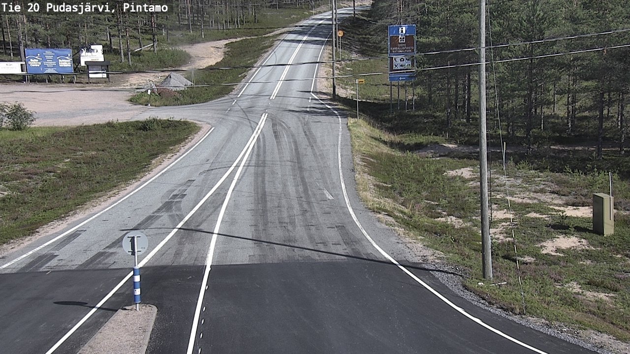 Weather Camera Image Road 20 Pudasjärvi, Pintamo, Pudasjärvi, Pohjois-Pohjanmaa