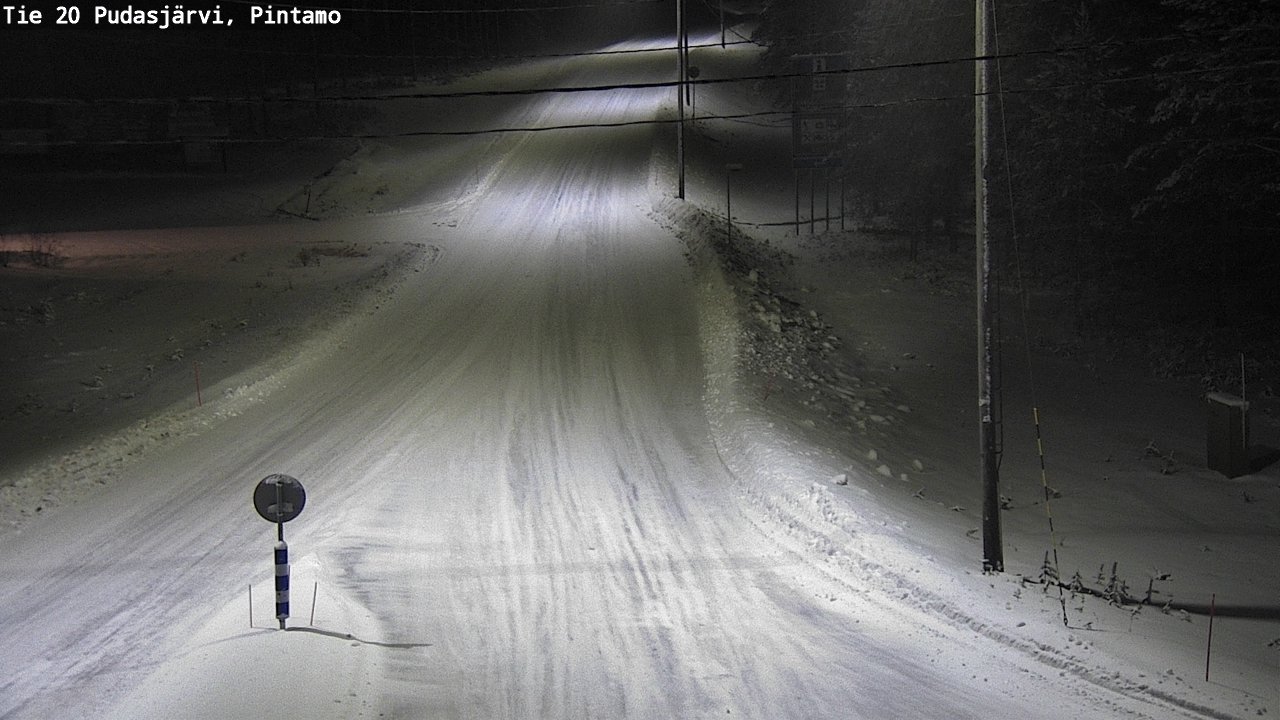 Weather Camera Image Väg 20 Pudasjärvi, Pintamo, Pudasjärvi, Pohjois-Pohjanmaa