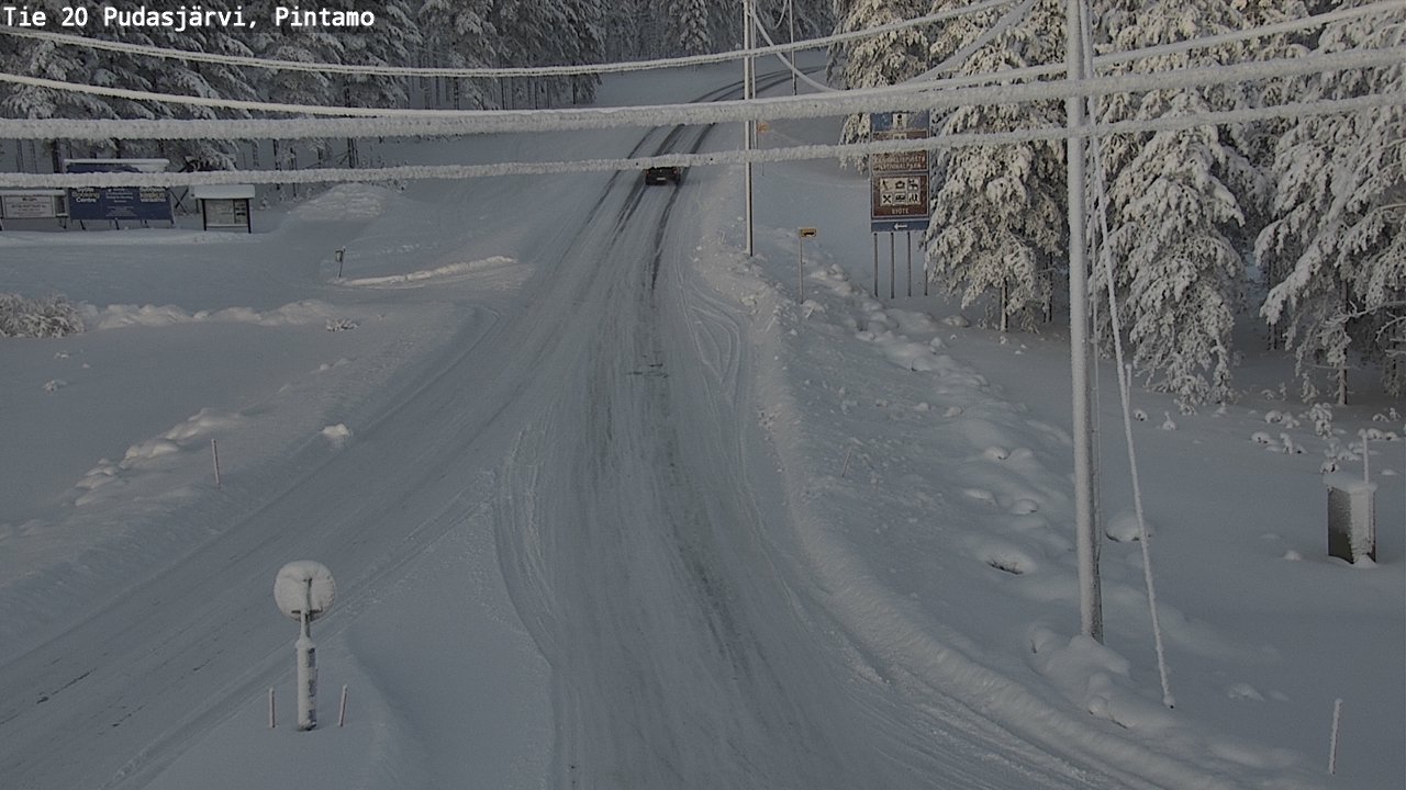 Weather Camera Image Road 20 Pudasjärvi, Pintamo, Pudasjärvi, Pohjois-Pohjanmaa