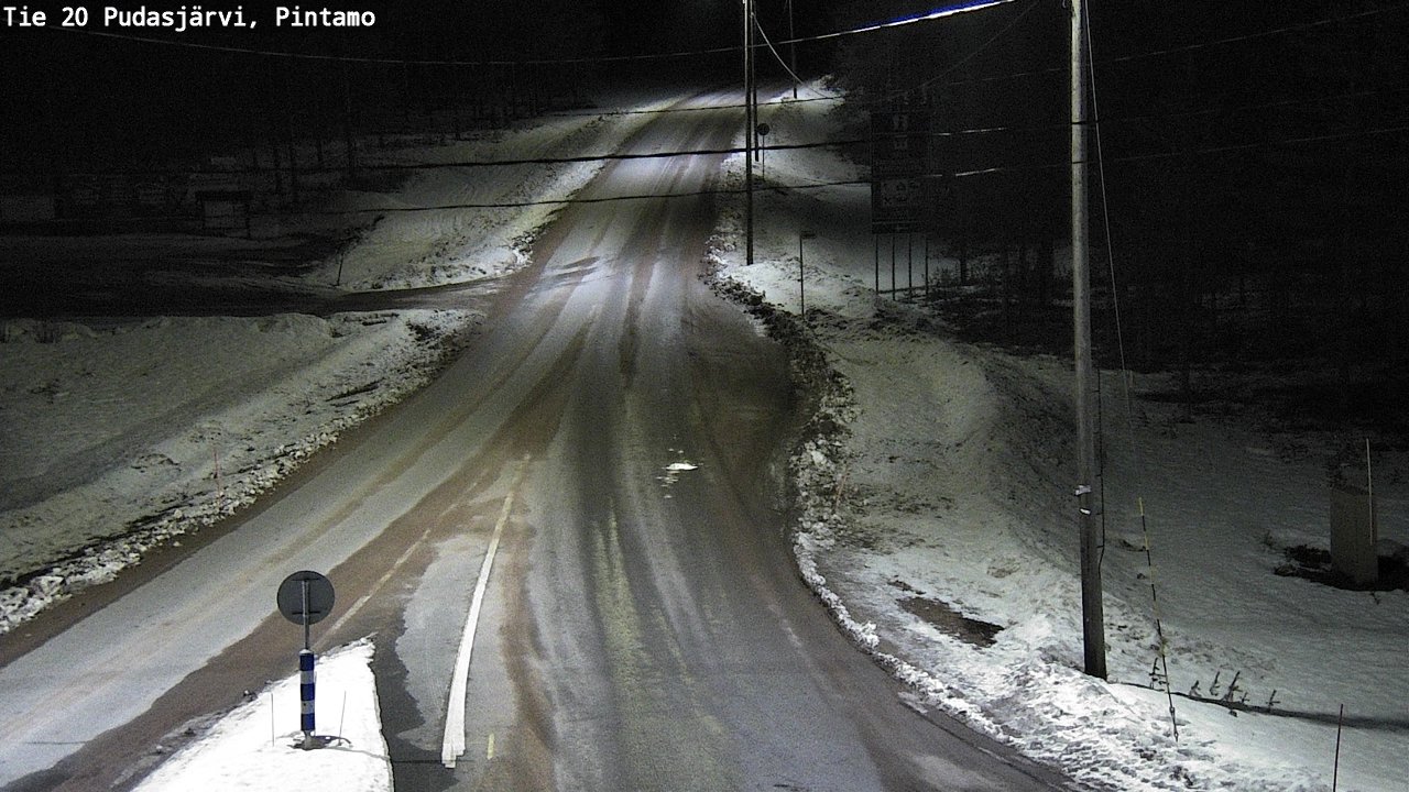 Weather Camera Image Road 20 Pudasjärvi, Pintamo, Pudasjärvi, Pohjois-Pohjanmaa