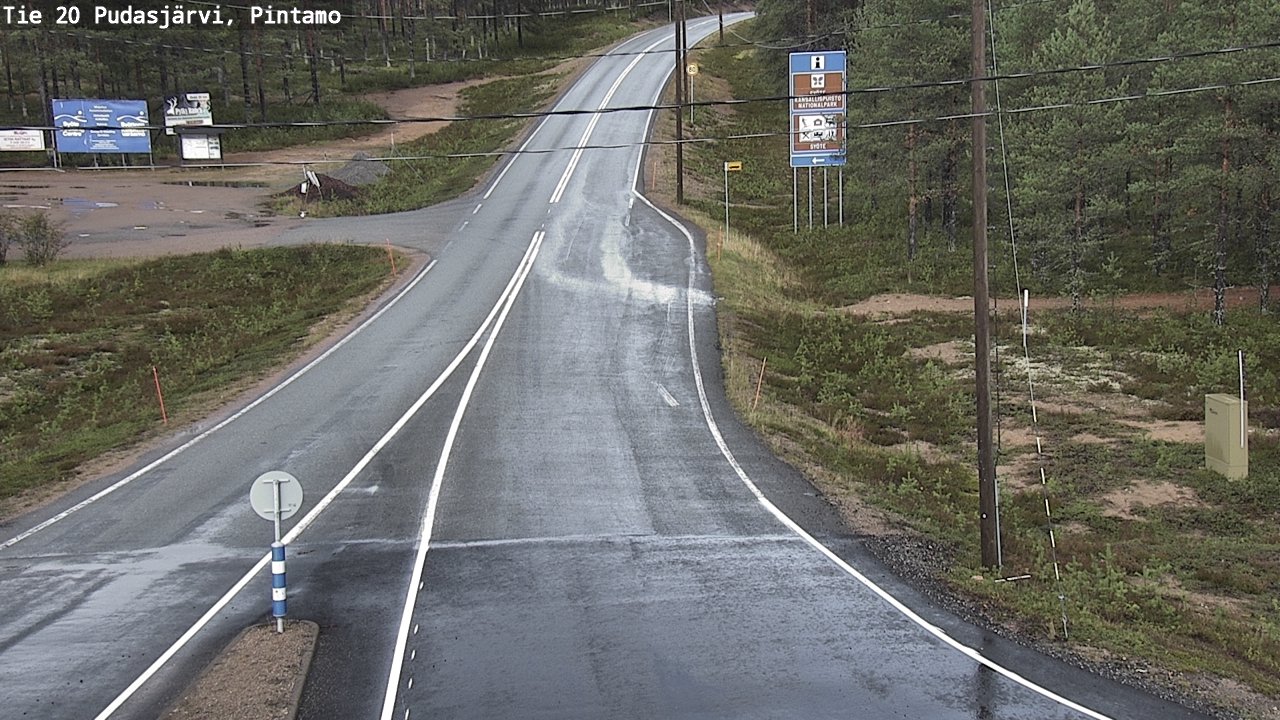 Weather Camera Image Road 20 Pudasjärvi, Pintamo, Pudasjärvi, Pohjois-Pohjanmaa