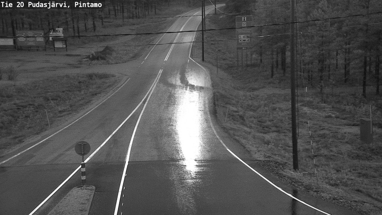Weather Camera Image Road 20 Pudasjärvi, Pintamo, Pudasjärvi, Pohjois-Pohjanmaa
