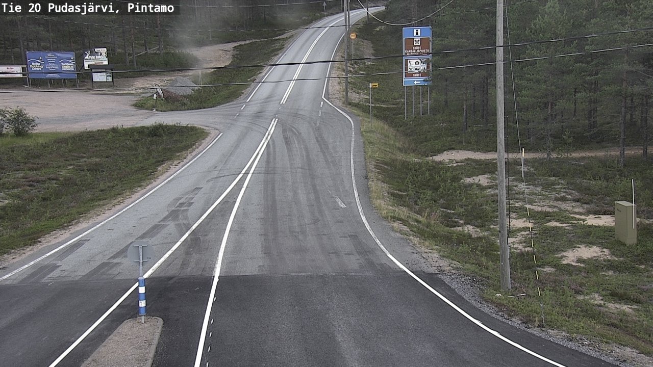 Weather Camera Image Road 20 Pudasjärvi, Pintamo, Pudasjärvi, Pohjois-Pohjanmaa