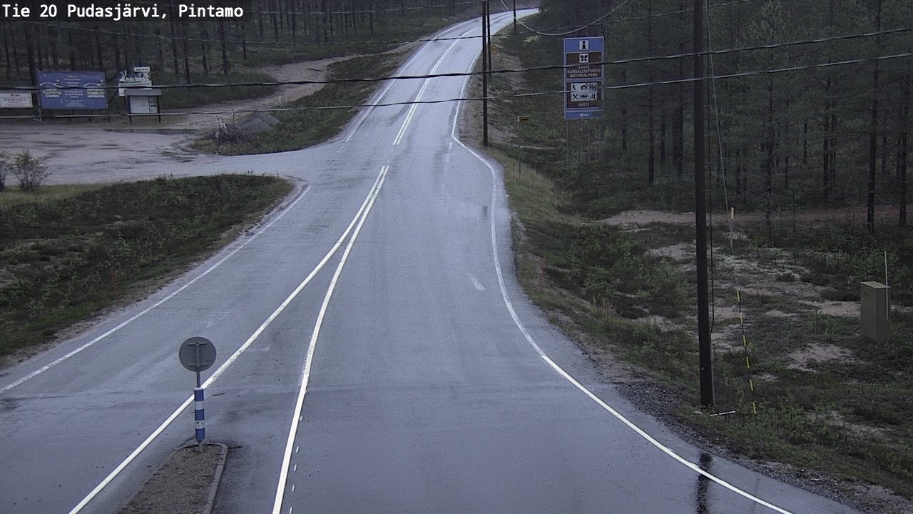 Weather Camera Image Road 20 Pudasjärvi, Pintamo, Pudasjärvi, Pohjois-Pohjanmaa