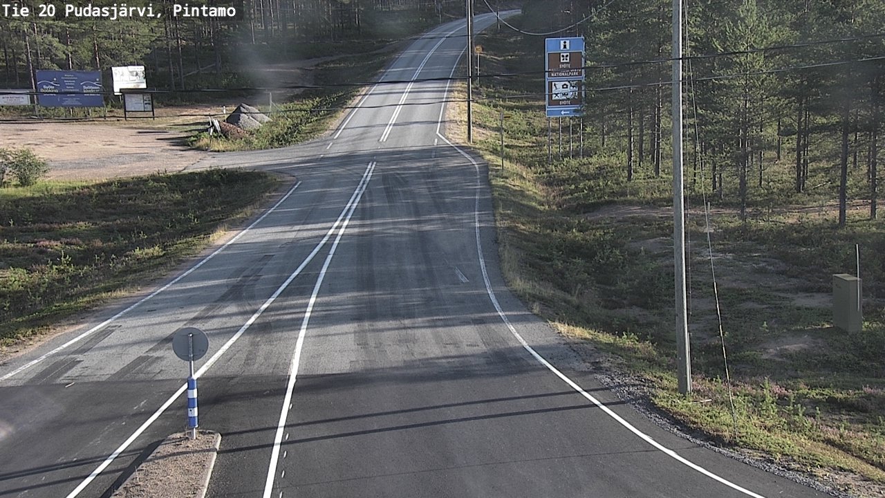 Weather Camera Image Road 20 Pudasjärvi, Pintamo, Pudasjärvi, Pohjois-Pohjanmaa