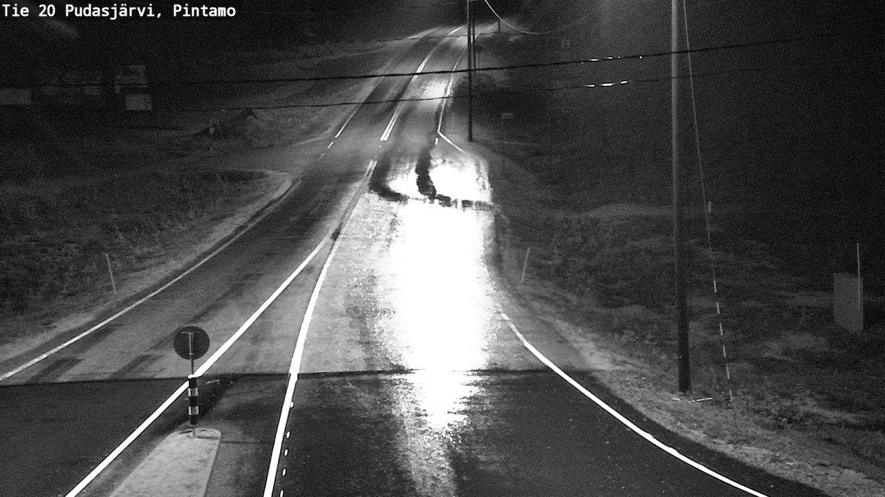 Weather Camera Image Road 20 Pudasjärvi, Pintamo, Pudasjärvi, Pohjois-Pohjanmaa