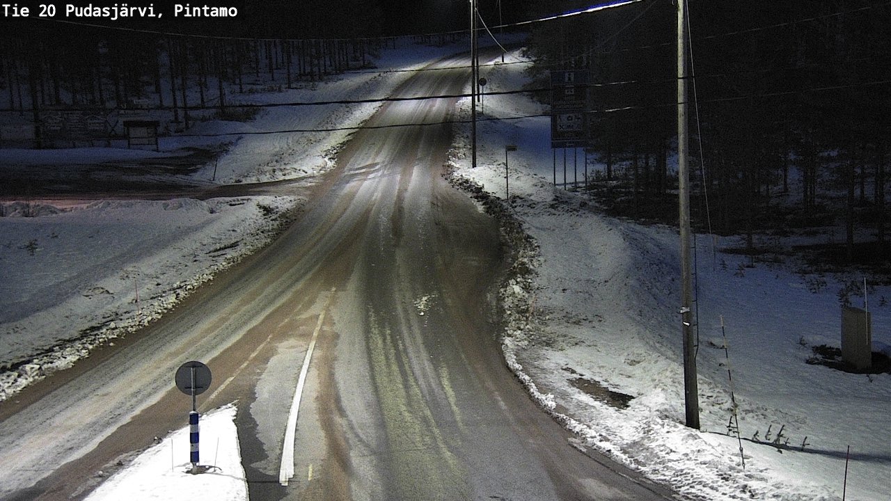 Weather Camera Image Road 20 Pudasjärvi, Pintamo, Pudasjärvi, Pohjois-Pohjanmaa