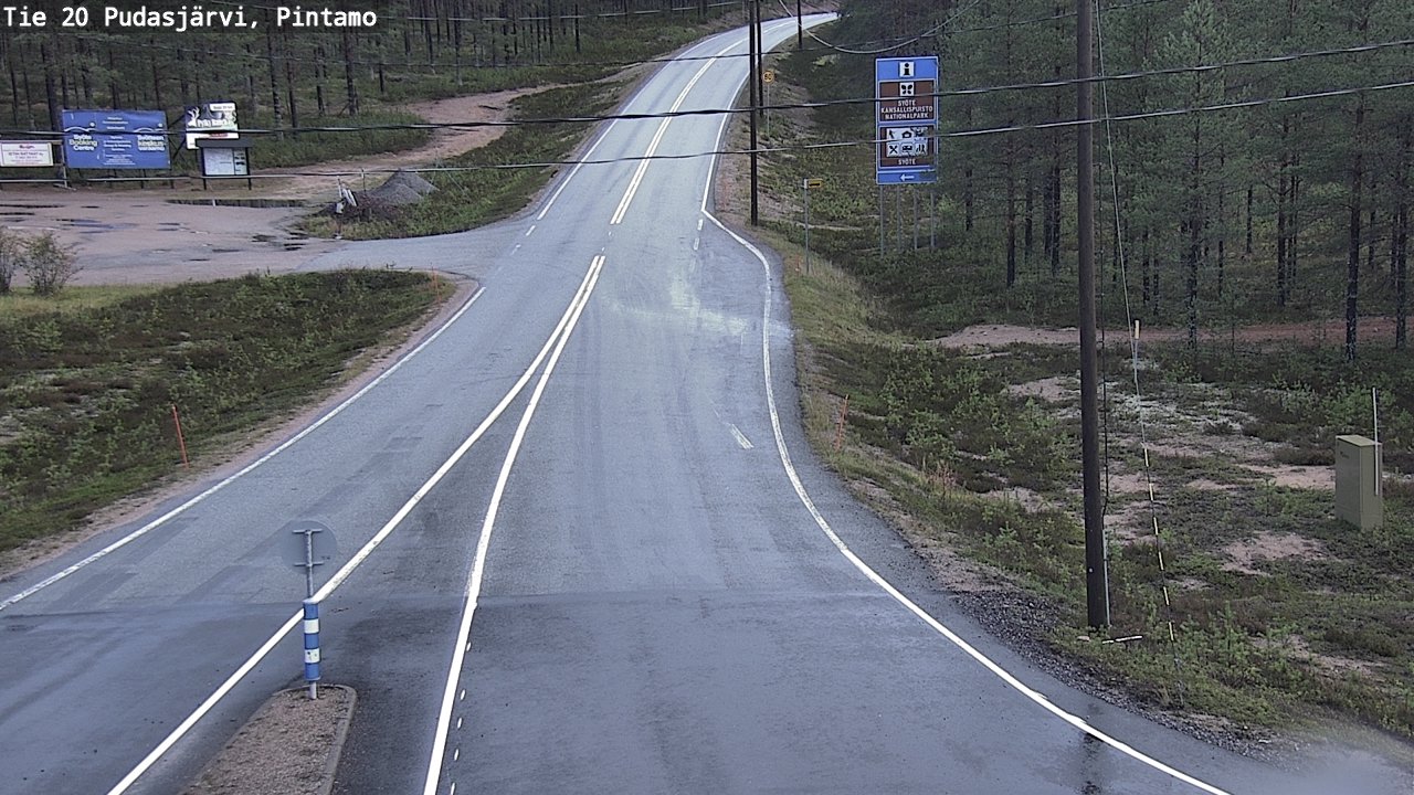Weather Camera Image Road 20 Pudasjärvi, Pintamo, Pudasjärvi, Pohjois-Pohjanmaa