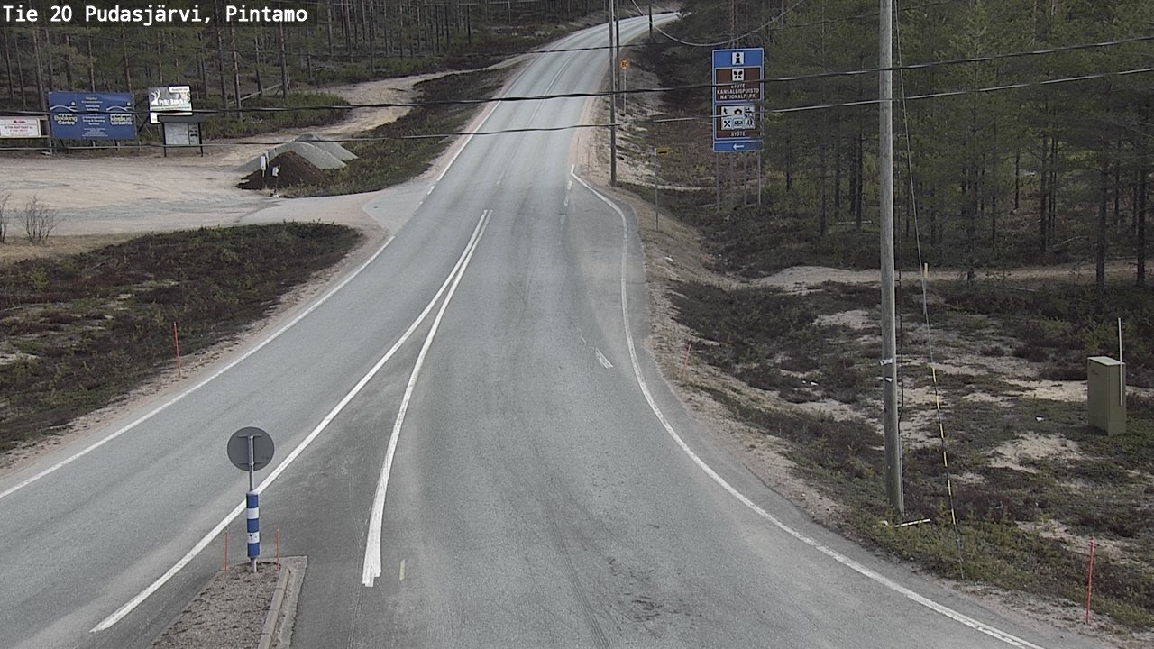 Weather Camera Image Väg 20 Pudasjärvi, Pintamo, Pudasjärvi, Pohjois-Pohjanmaa