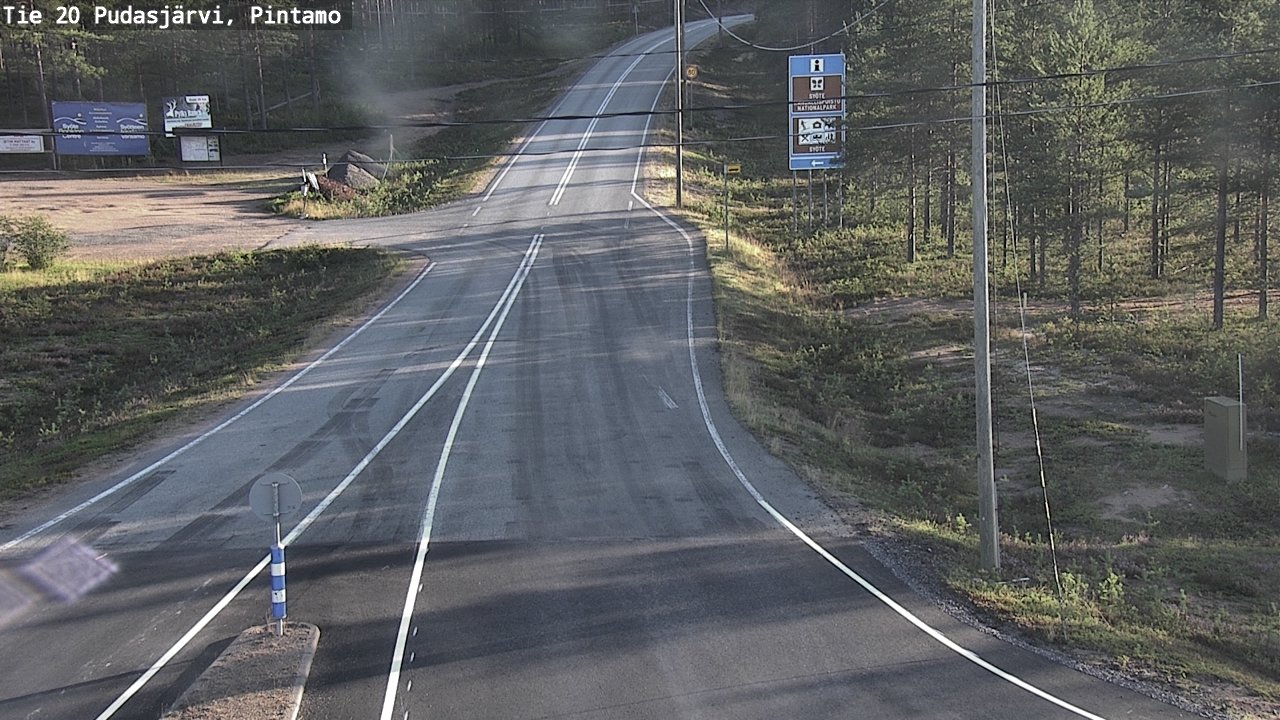 Weather Camera Image Road 20 Pudasjärvi, Pintamo, Pudasjärvi, Pohjois-Pohjanmaa