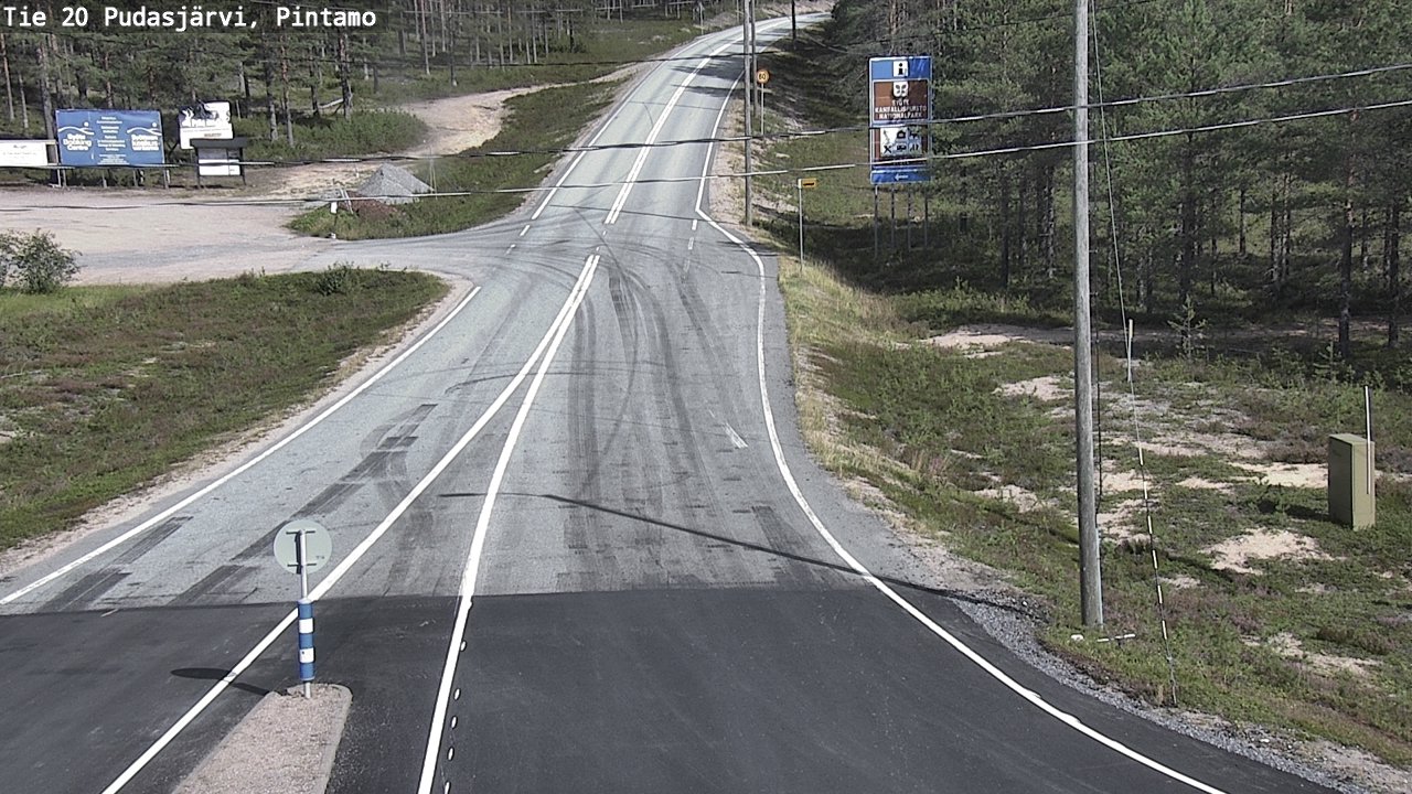 Weather Camera Image Road 20 Pudasjärvi, Pintamo, Pudasjärvi, Pohjois-Pohjanmaa