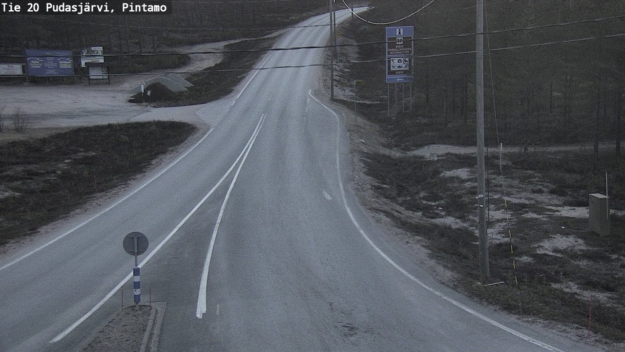 Weather Camera Image Väg 20 Pudasjärvi, Pintamo, Pudasjärvi, Pohjois-Pohjanmaa