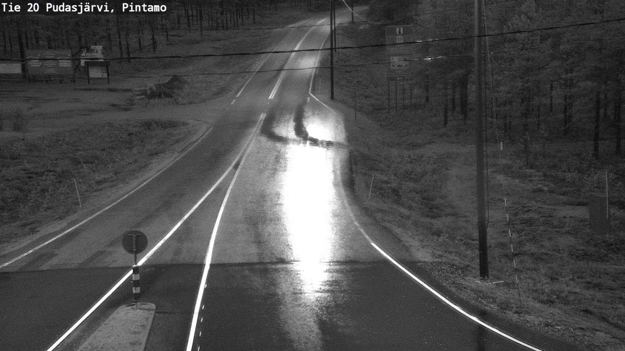 Weather Camera Image Road 20 Pudasjärvi, Pintamo, Pudasjärvi, Pohjois-Pohjanmaa