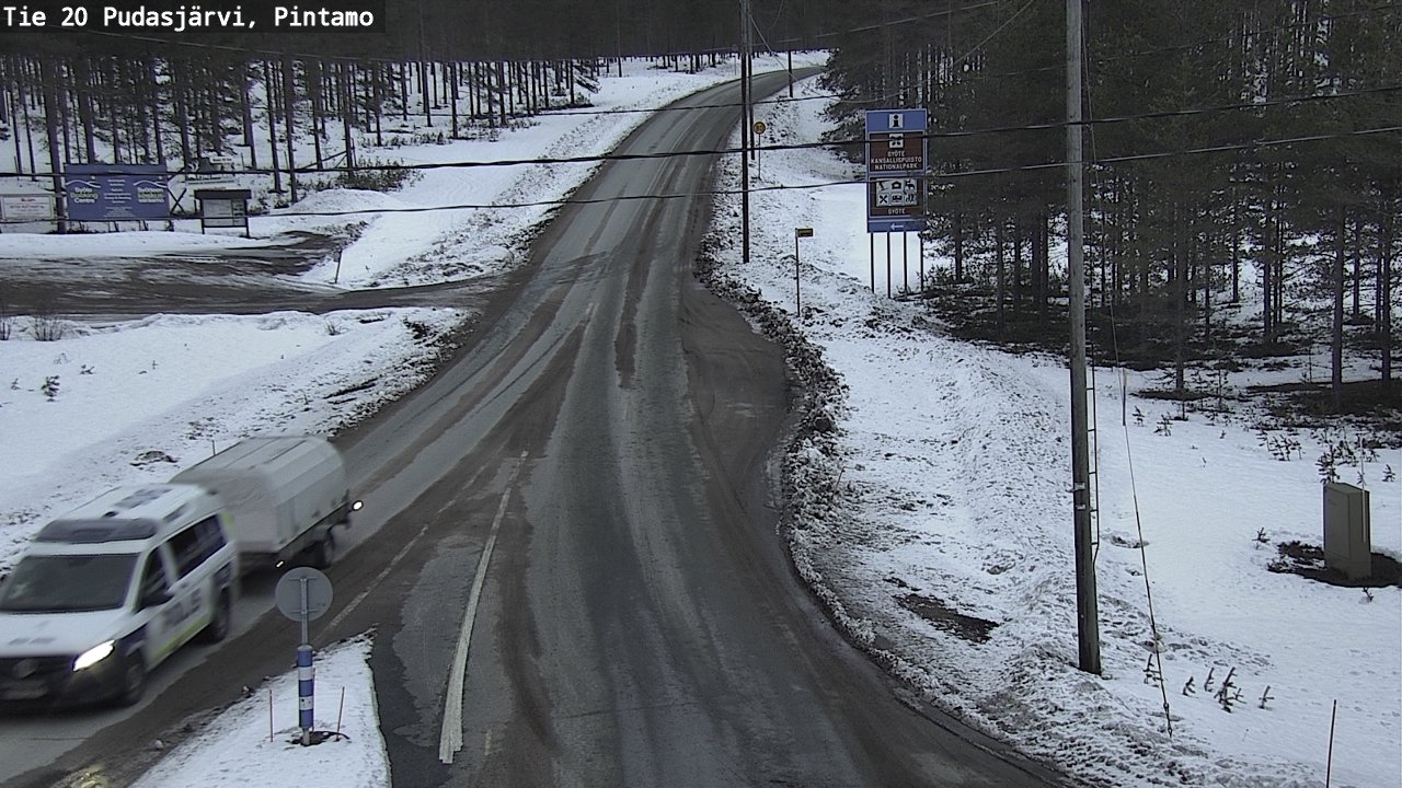 Weather Camera Image Road 20 Pudasjärvi, Pintamo, Pudasjärvi, Pohjois-Pohjanmaa