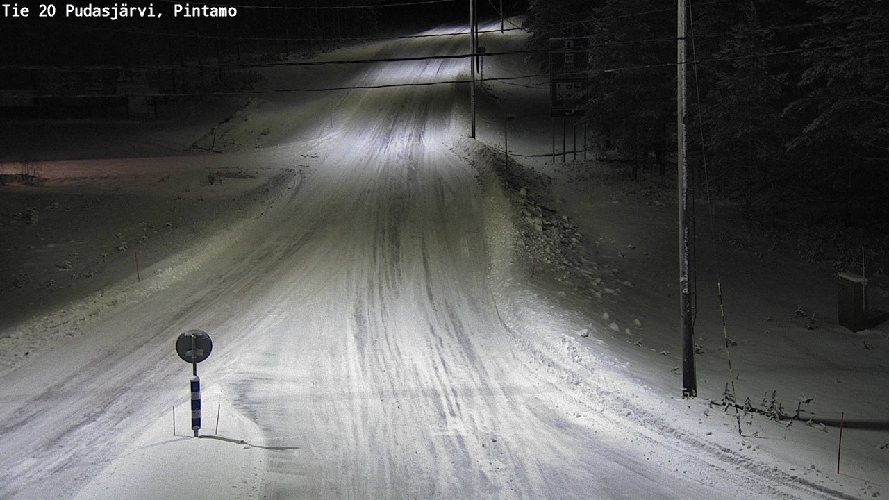 Weather Camera Image Väg 20 Pudasjärvi, Pintamo, Pudasjärvi, Pohjois-Pohjanmaa