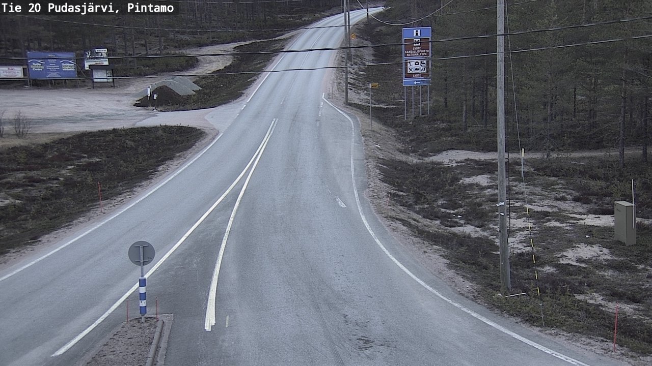 Weather Camera Image Väg 20 Pudasjärvi, Pintamo, Pudasjärvi, Pohjois-Pohjanmaa