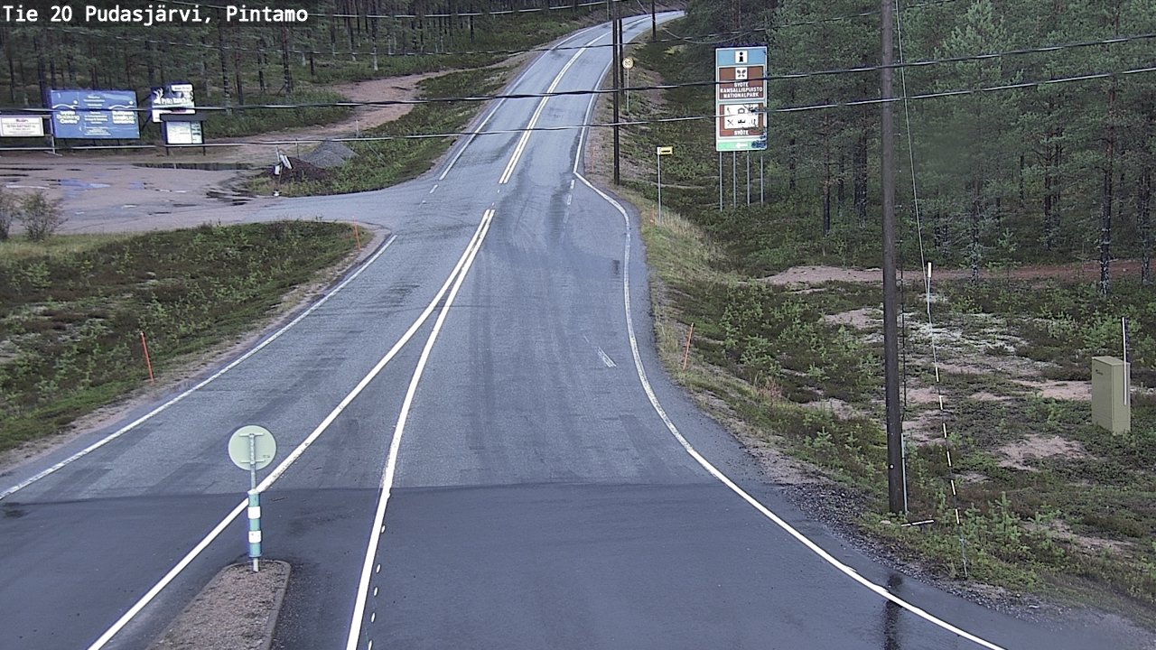 Weather Camera Image Road 20 Pudasjärvi, Pintamo, Pudasjärvi, Pohjois-Pohjanmaa