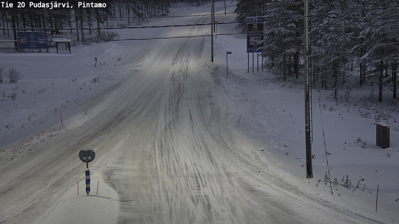 Weather Camera Image Väg 20 Pudasjärvi, Pintamo, Pudasjärvi, Pohjois-Pohjanmaa