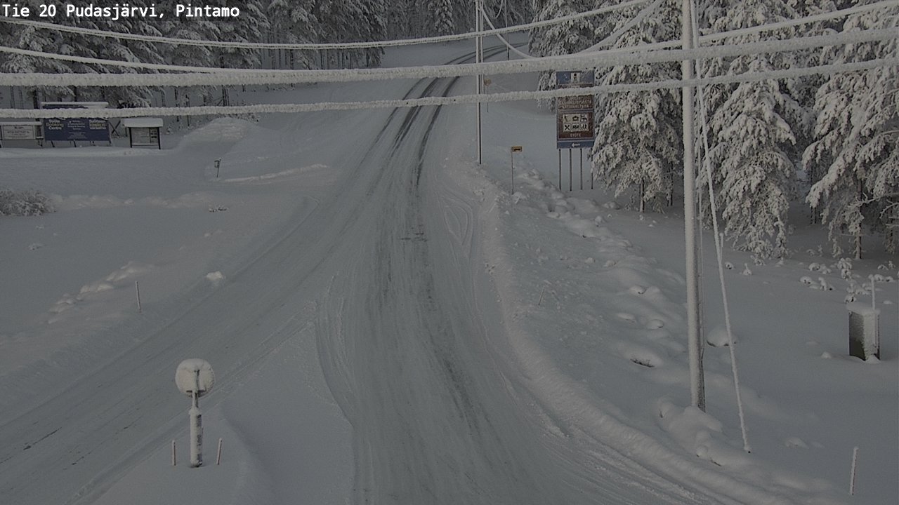Weather Camera Image Road 20 Pudasjärvi, Pintamo, Pudasjärvi, Pohjois-Pohjanmaa