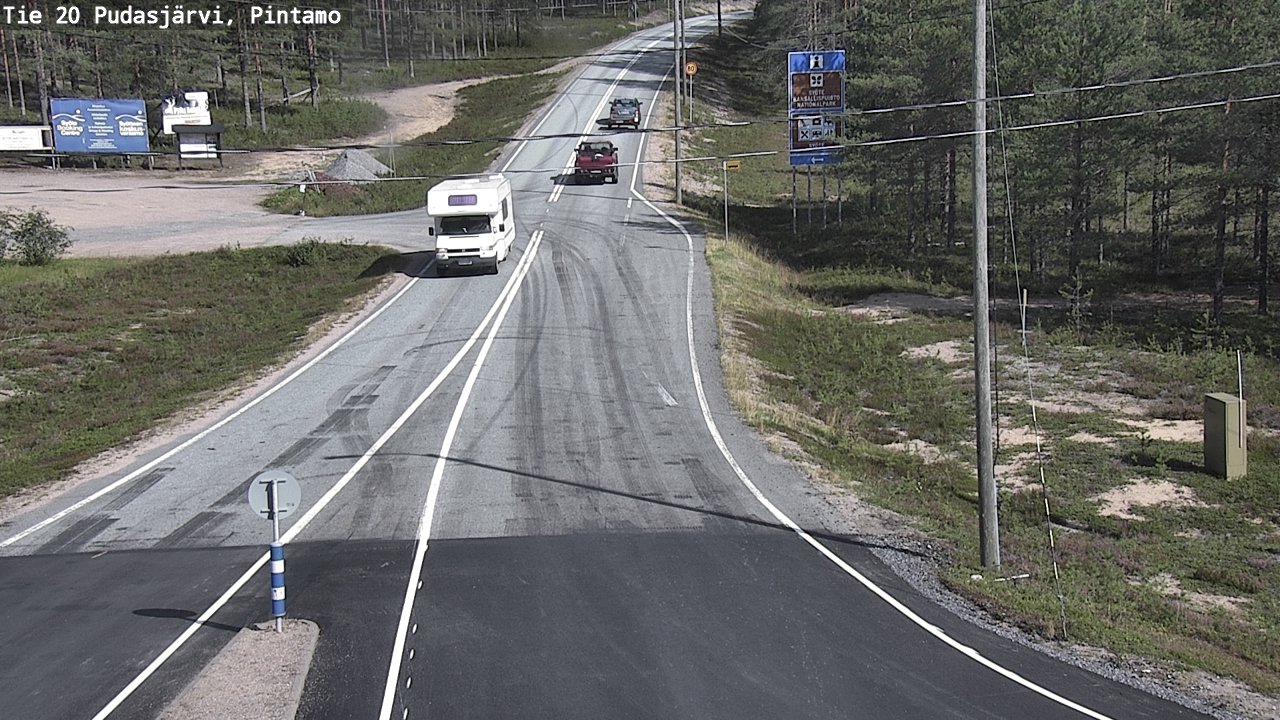 Weather Camera Image Road 20 Pudasjärvi, Pintamo, Pudasjärvi, Pohjois-Pohjanmaa