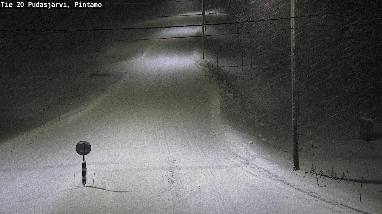Weather Camera Image Väg 20 Pudasjärvi, Pintamo, Pudasjärvi, Pohjois-Pohjanmaa