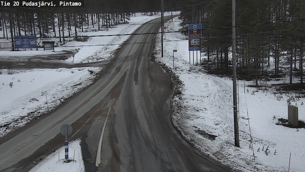 Weather Camera Image Road 20 Pudasjärvi, Pintamo, Pudasjärvi, Pohjois-Pohjanmaa