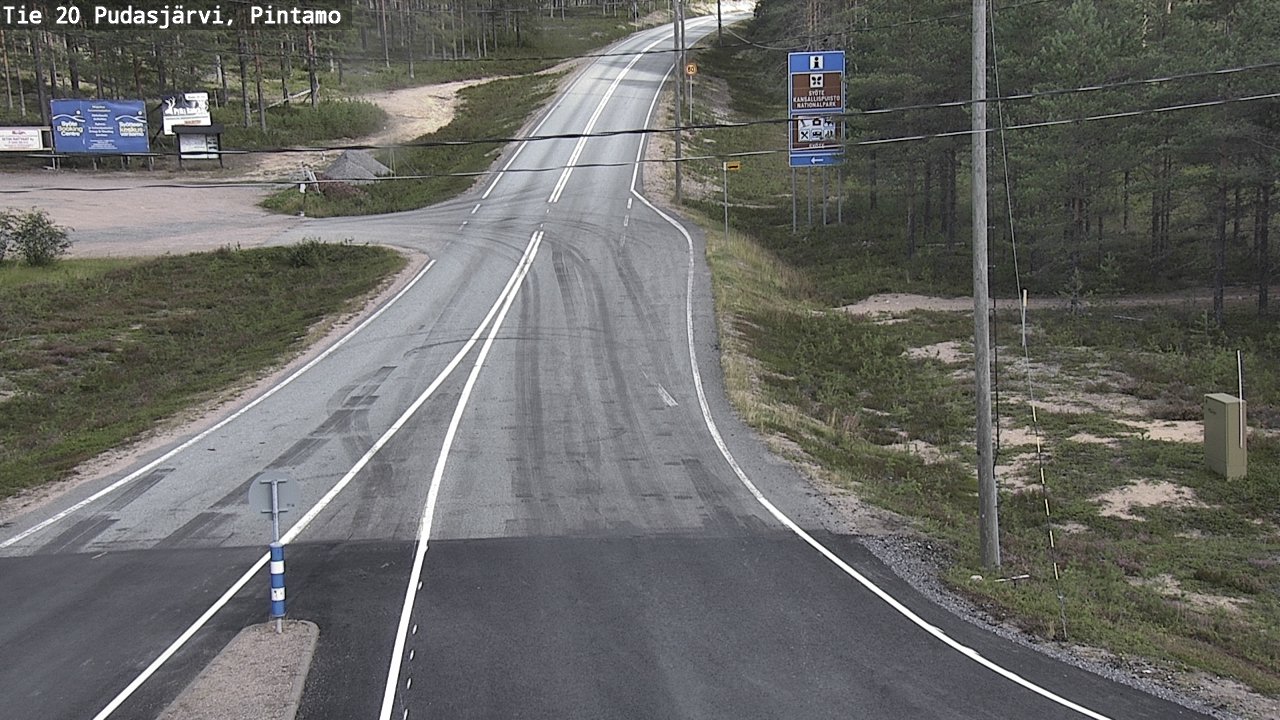 Weather Camera Image Road 20 Pudasjärvi, Pintamo, Pudasjärvi, Pohjois-Pohjanmaa