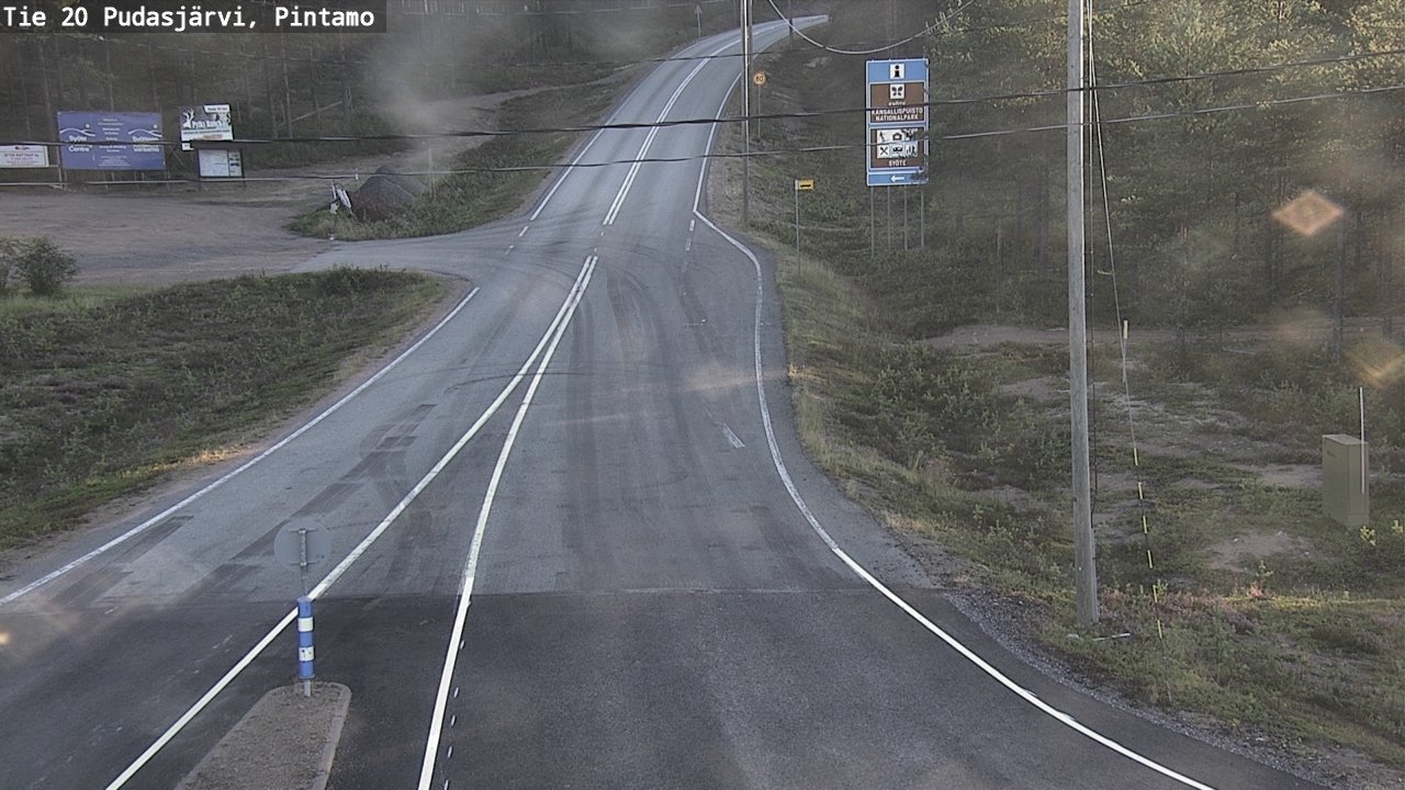 Weather Camera Image Road 20 Pudasjärvi, Pintamo, Pudasjärvi, Pohjois-Pohjanmaa