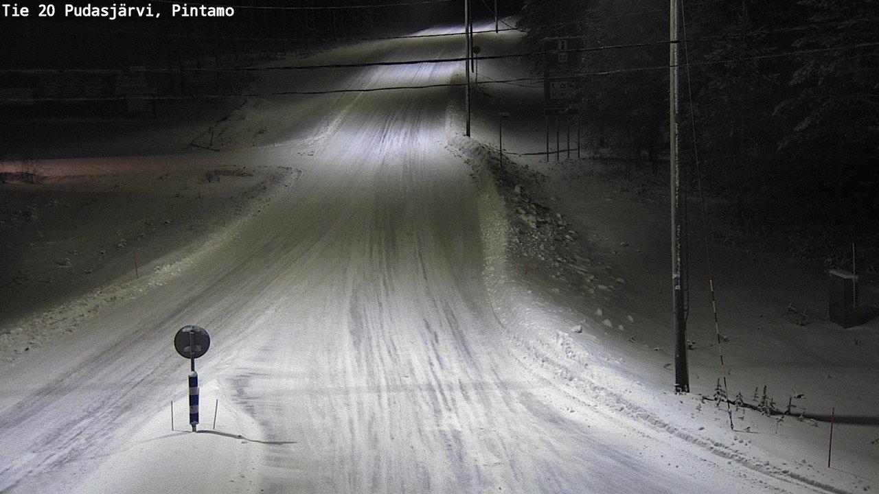 Weather Camera Image Väg 20 Pudasjärvi, Pintamo, Pudasjärvi, Pohjois-Pohjanmaa