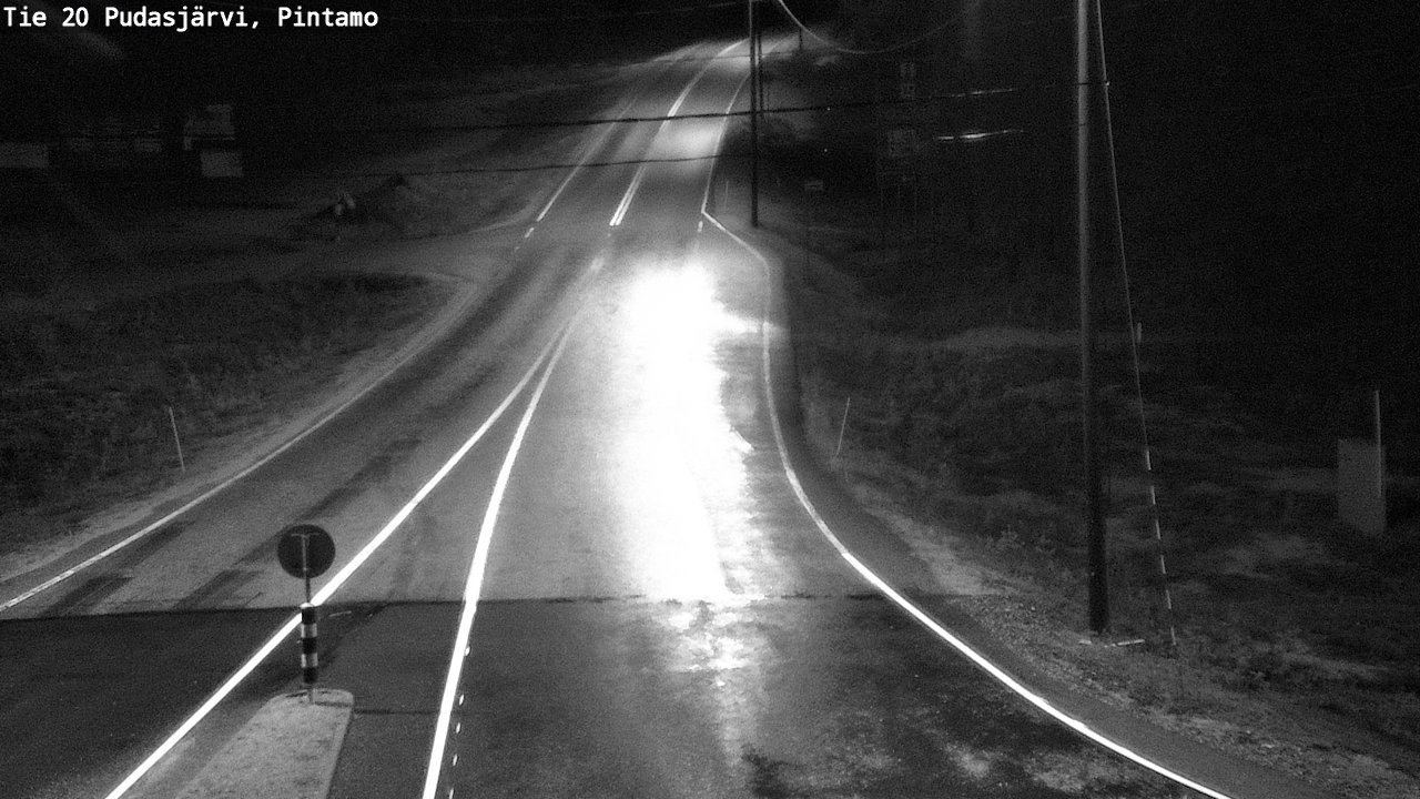 Weather Camera Image Road 20 Pudasjärvi, Pintamo, Pudasjärvi, Pohjois-Pohjanmaa