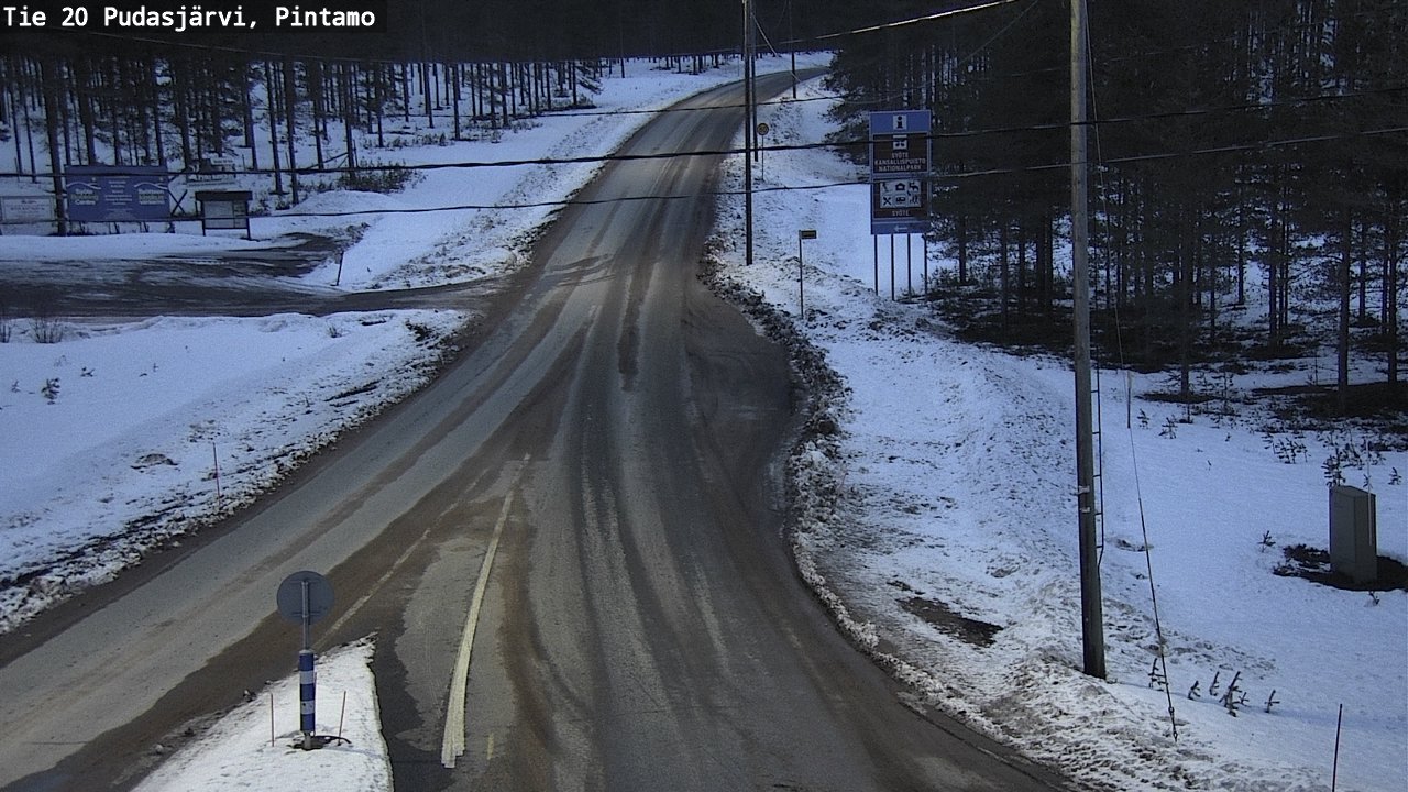 Weather Camera Image Road 20 Pudasjärvi, Pintamo, Pudasjärvi, Pohjois-Pohjanmaa