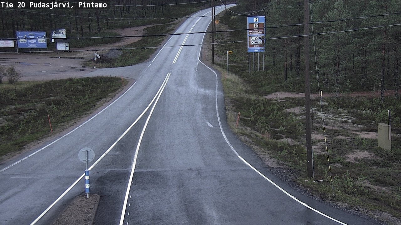 Weather Camera Image Road 20 Pudasjärvi, Pintamo, Pudasjärvi, Pohjois-Pohjanmaa