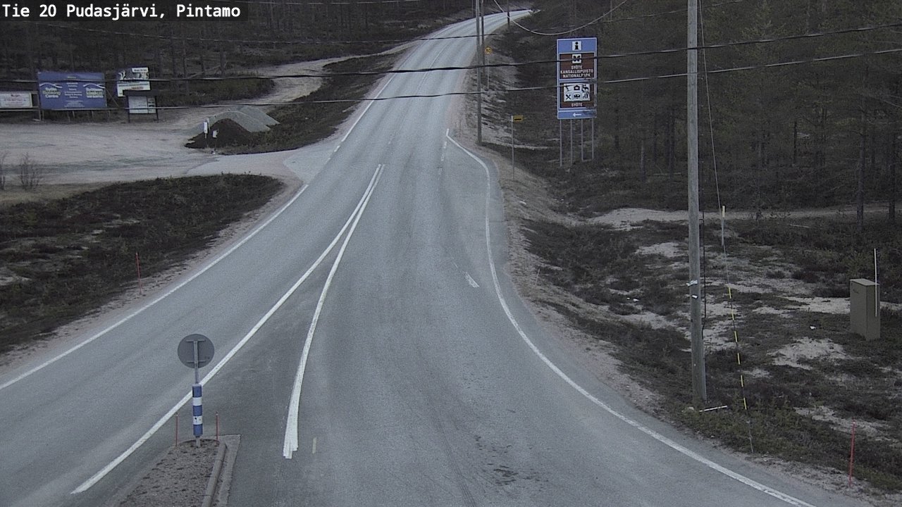 Weather Camera Image Väg 20 Pudasjärvi, Pintamo, Pudasjärvi, Pohjois-Pohjanmaa