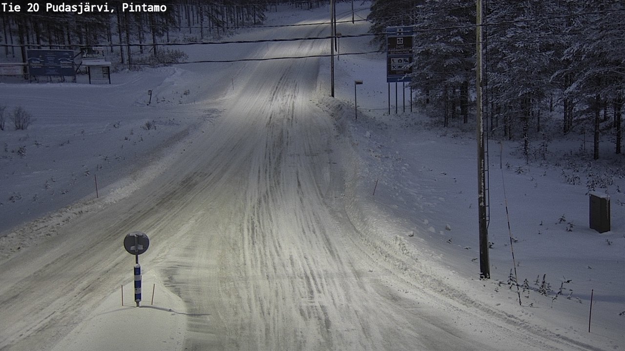 Weather Camera Image Väg 20 Pudasjärvi, Pintamo, Pudasjärvi, Pohjois-Pohjanmaa
