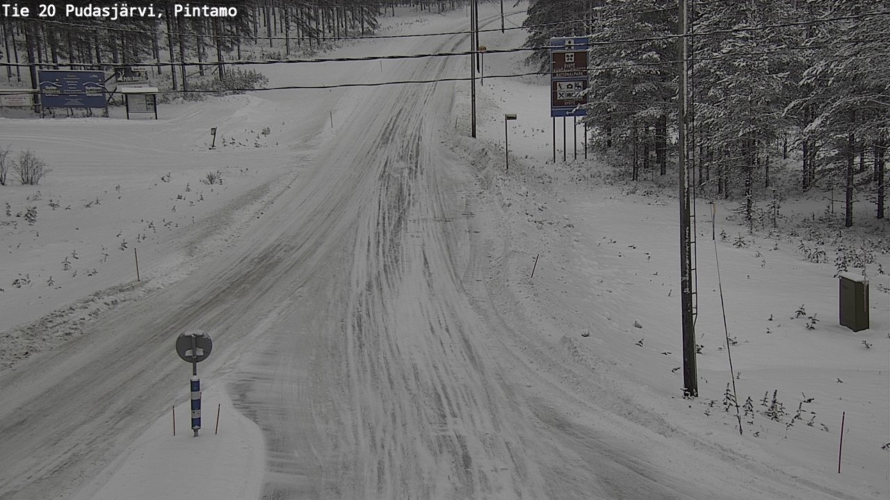 Weather Camera Image Väg 20 Pudasjärvi, Pintamo, Pudasjärvi, Pohjois-Pohjanmaa