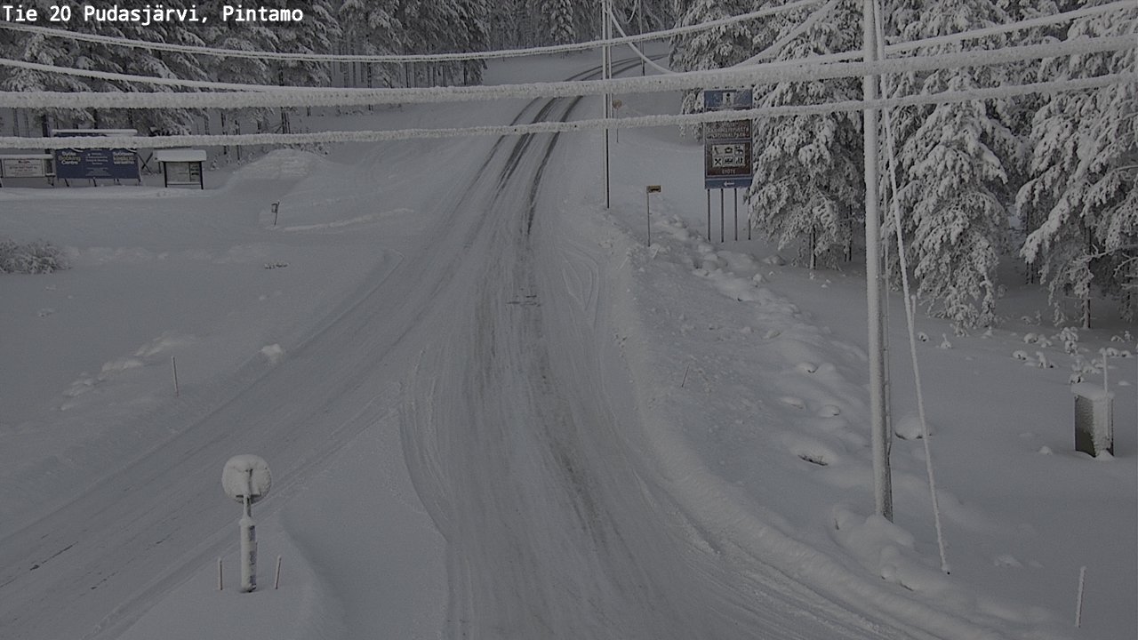 Weather Camera Image Road 20 Pudasjärvi, Pintamo, Pudasjärvi, Pohjois-Pohjanmaa
