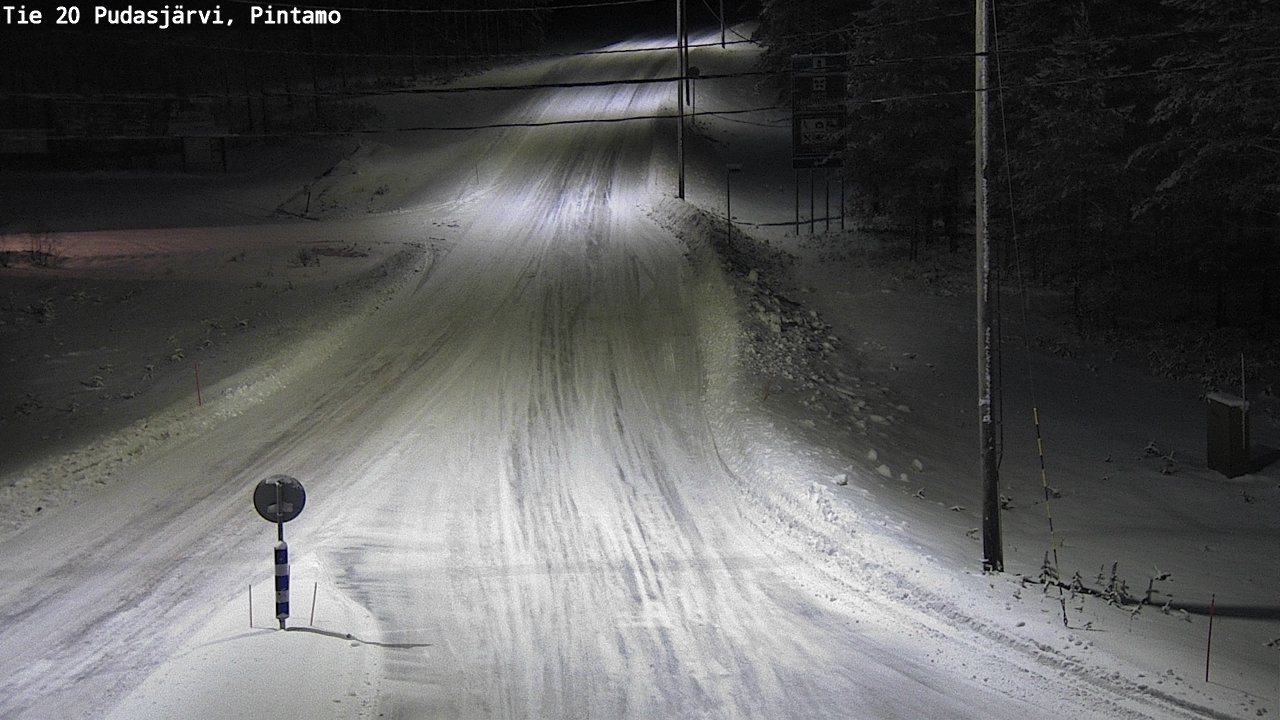 Weather Camera Image Väg 20 Pudasjärvi, Pintamo, Pudasjärvi, Pohjois-Pohjanmaa