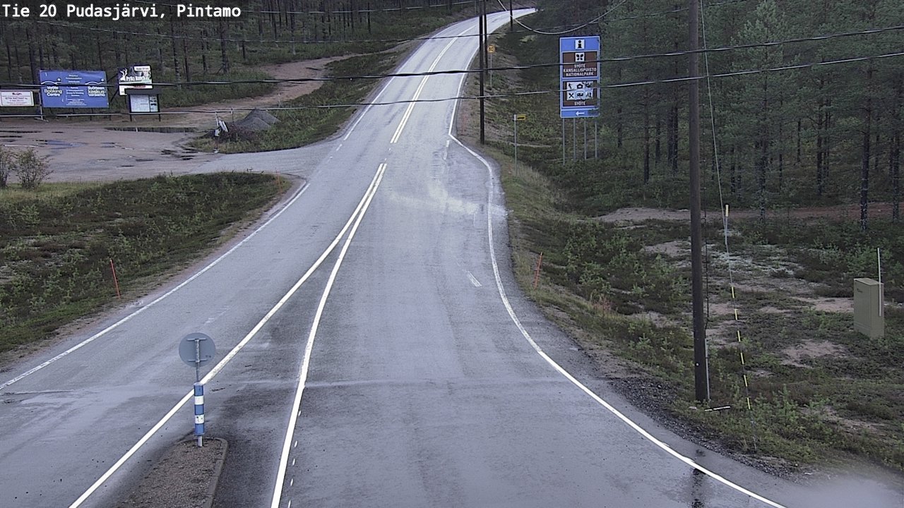 Weather Camera Image Road 20 Pudasjärvi, Pintamo, Pudasjärvi, Pohjois-Pohjanmaa