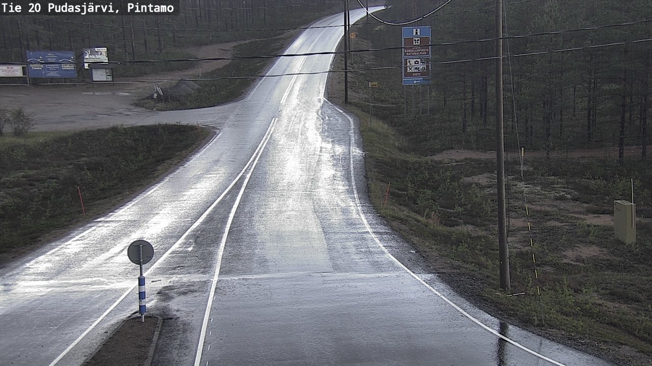 Weather Camera Image Road 20 Pudasjärvi, Pintamo, Pudasjärvi, Pohjois-Pohjanmaa