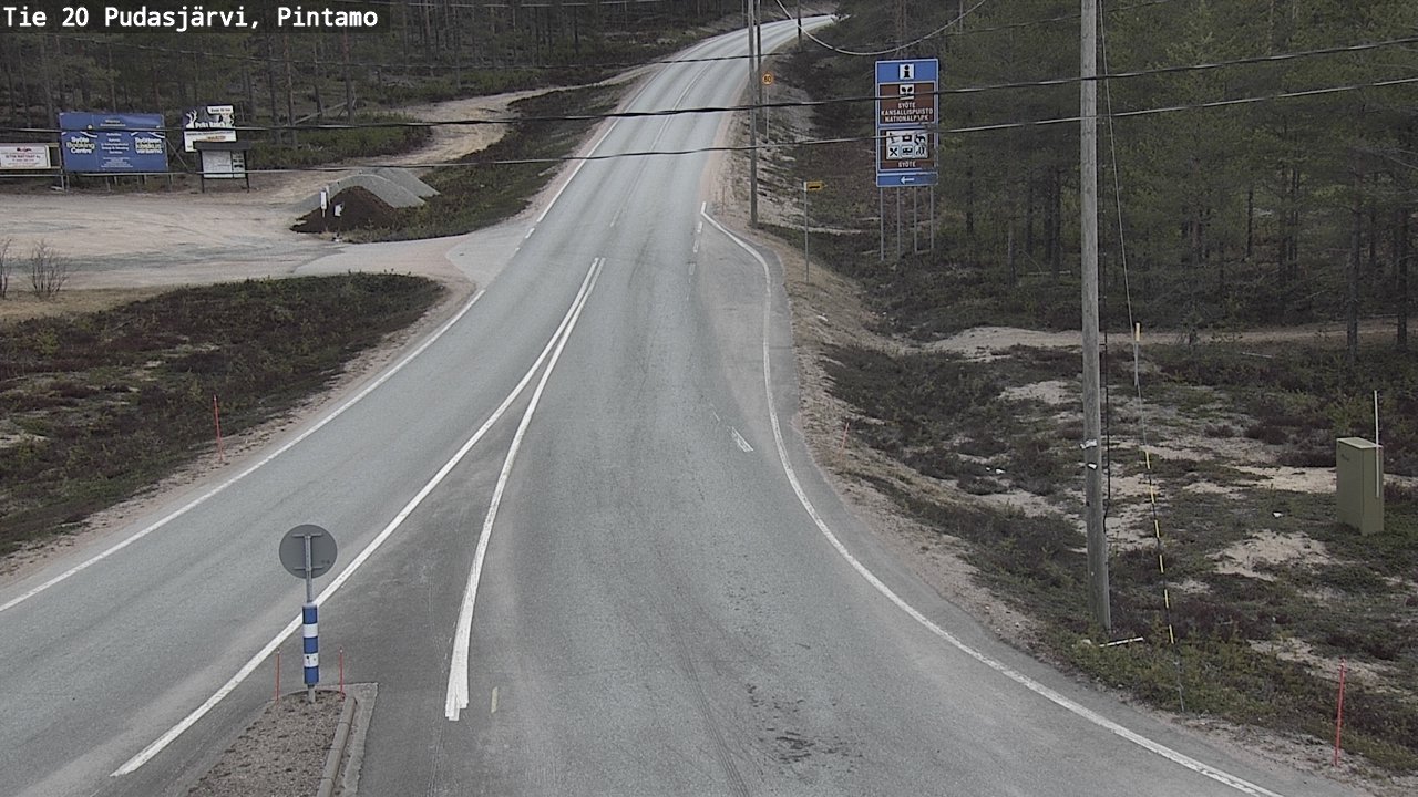 Weather Camera Image Väg 20 Pudasjärvi, Pintamo, Pudasjärvi, Pohjois-Pohjanmaa