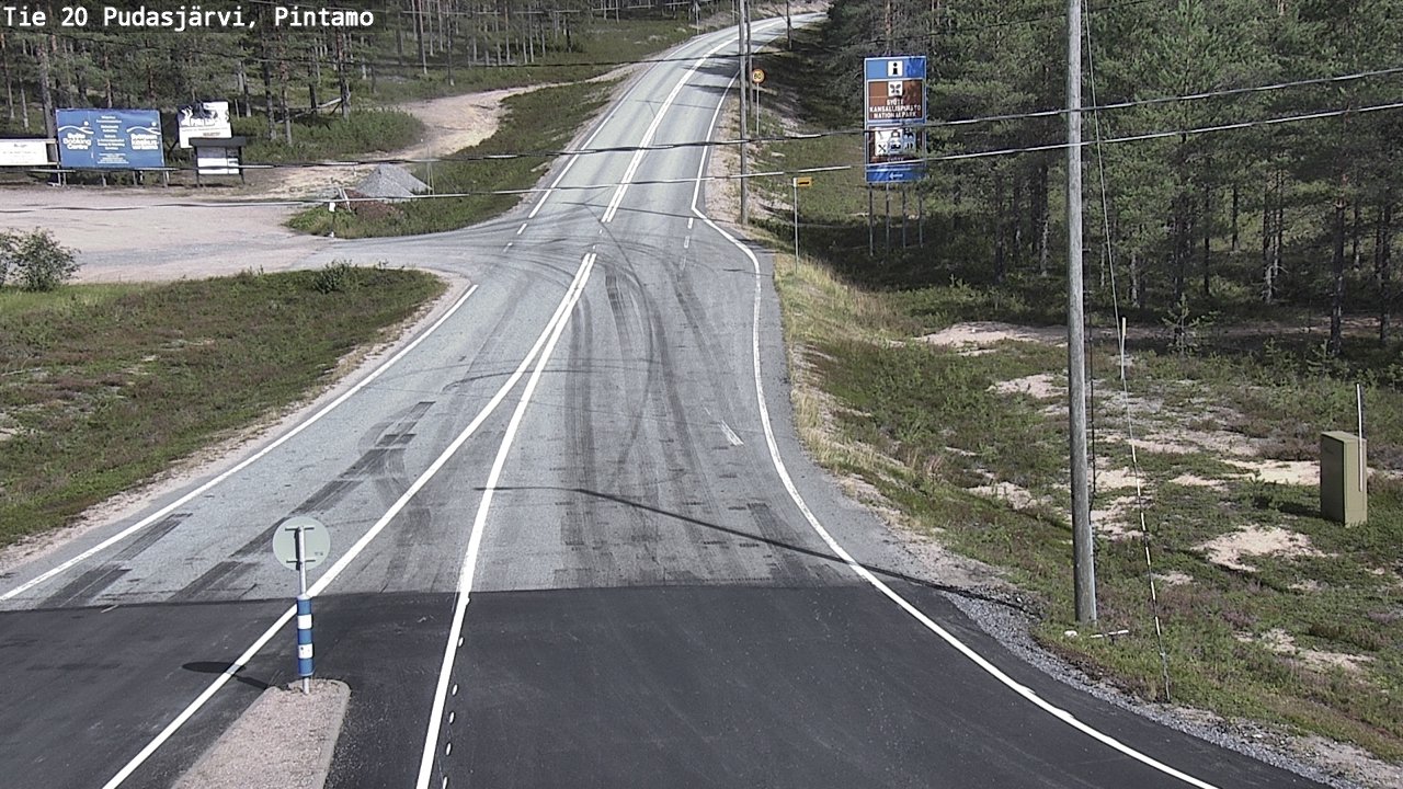 Weather Camera Image Road 20 Pudasjärvi, Pintamo, Pudasjärvi, Pohjois-Pohjanmaa
