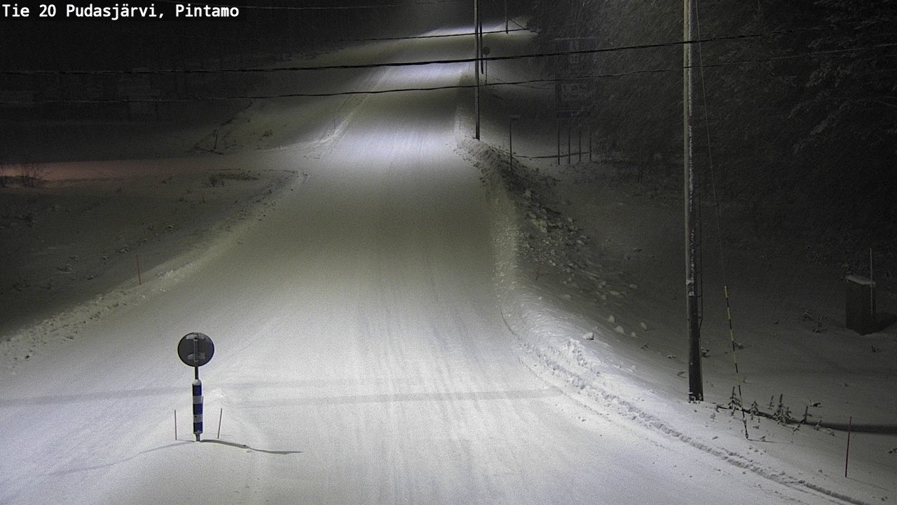 Weather Camera Image Väg 20 Pudasjärvi, Pintamo, Pudasjärvi, Pohjois-Pohjanmaa