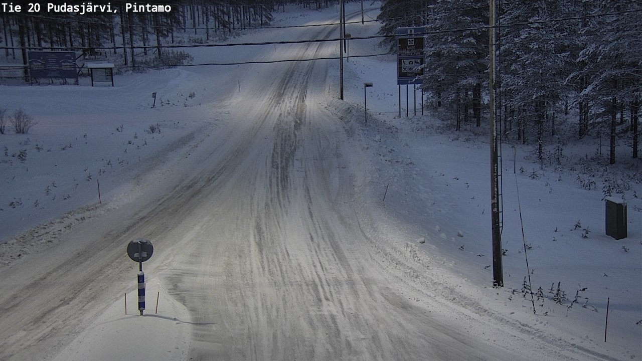 Weather Camera Image Väg 20 Pudasjärvi, Pintamo, Pudasjärvi, Pohjois-Pohjanmaa