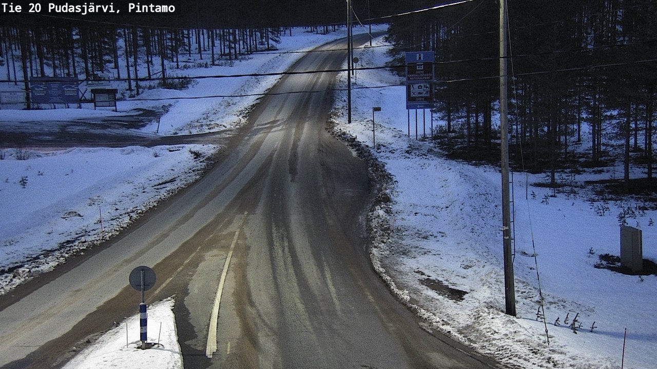 Weather Camera Image Road 20 Pudasjärvi, Pintamo, Pudasjärvi, Pohjois-Pohjanmaa