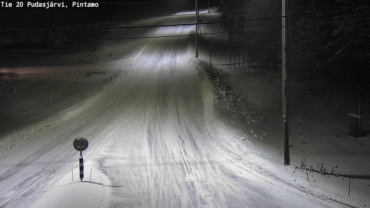 Weather Camera Image Väg 20 Pudasjärvi, Pintamo, Pudasjärvi, Pohjois-Pohjanmaa